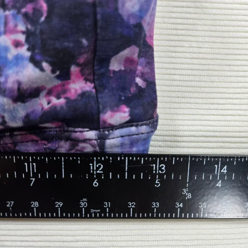 Athleta Exhale Printed Purple Strappy Floral Sports Bra Women's Size‎ Small